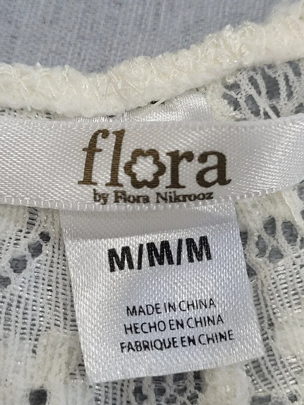 Flora Nikrooz Womem's Lace V-Neck Ivory Bodysuit - Women Tops